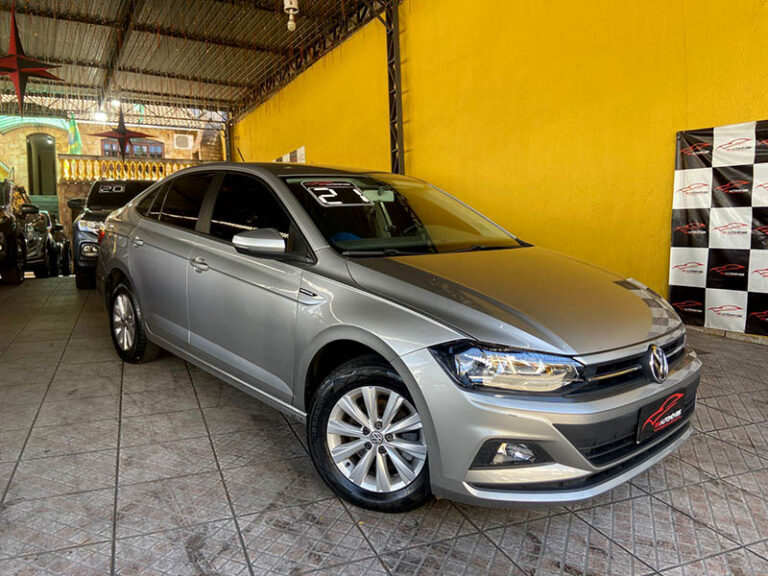 1-VOLKSWAGEN VIRTUS 1.0 COMFORT 200 TSI FLEX 12V AUTOMÁTICO CINZA 2021 PLACA BEQ-8G41