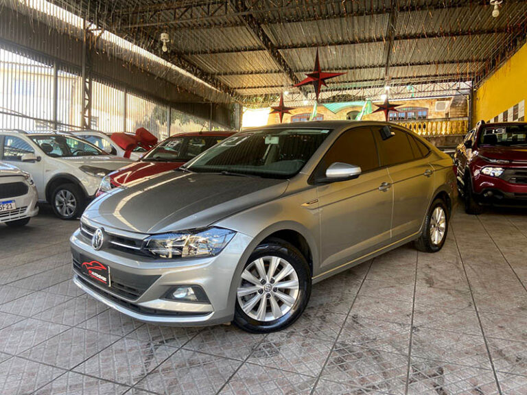 3-VOLKSWAGEN VIRTUS 1.0 COMFORT 200 TSI FLEX 12V AUTOMÁTICO CINZA 2021 PLACA BEQ-8G41